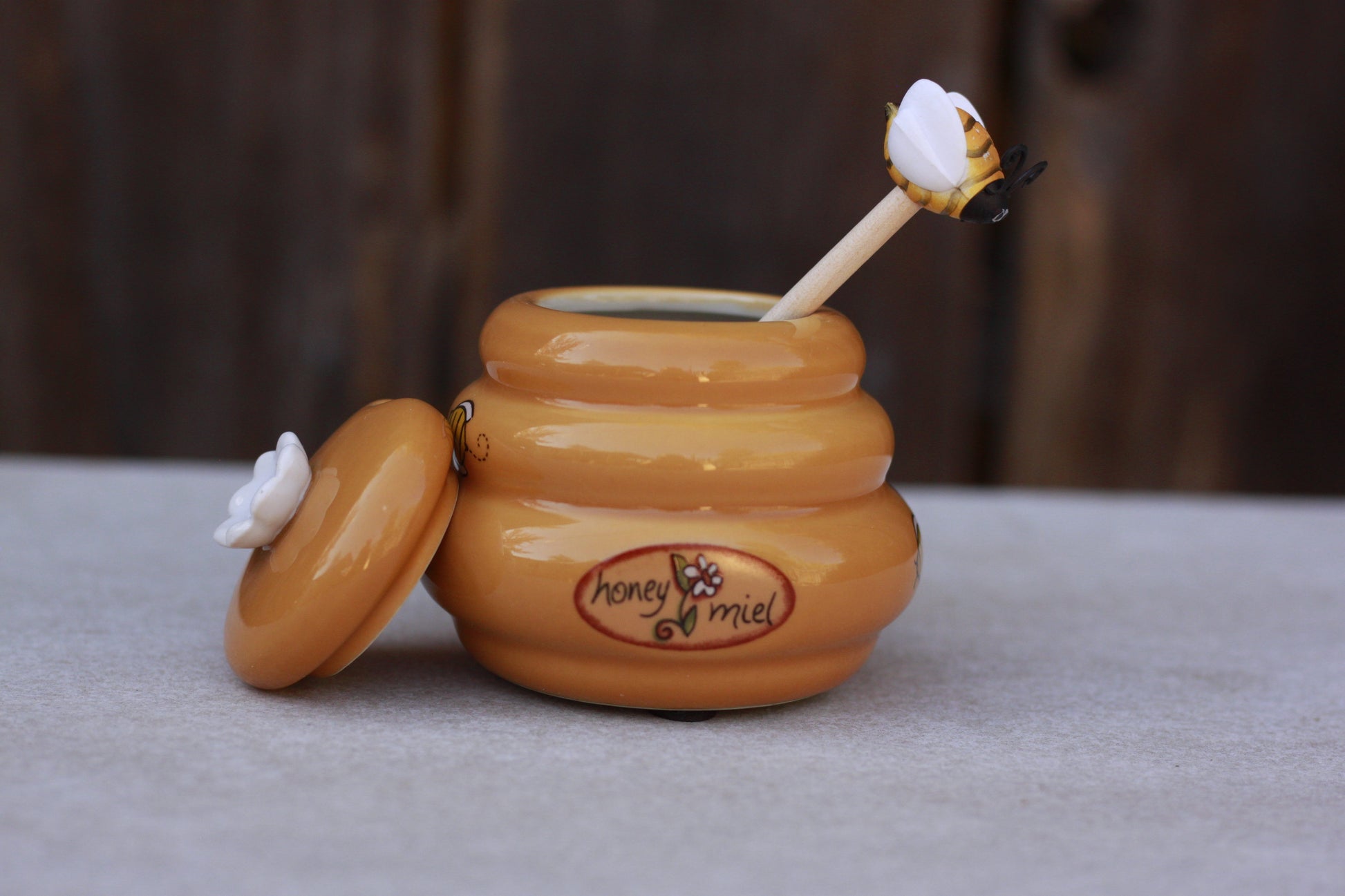 Honeypot with lid and dipper - Hawaiian Honey AT&S