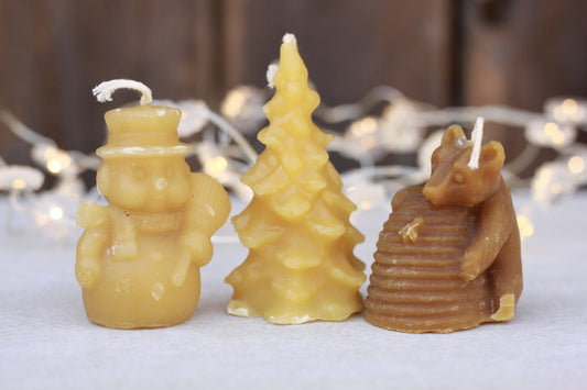 Christmas Unscented Beeswax Candles - Hawaiian Honey AT&S